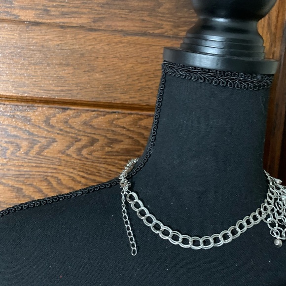 Fun dripping with diamonds necklace(faux, of course) hanging chain earrings set. - Picture 6 of 7